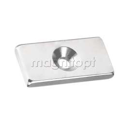 Неодимовый магнит с зенковкой 20х10х3 мм